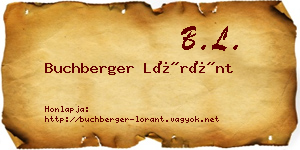 Buchberger Lóránt névjegykártya